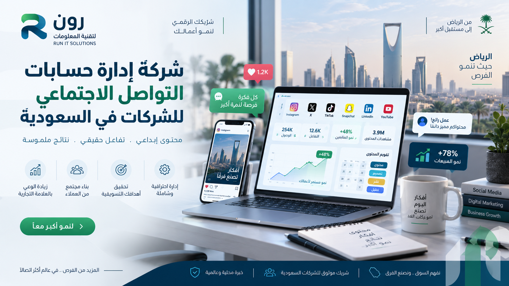شركة إدارة حسابات التواصل الاجتماعي للشركات في السعودية